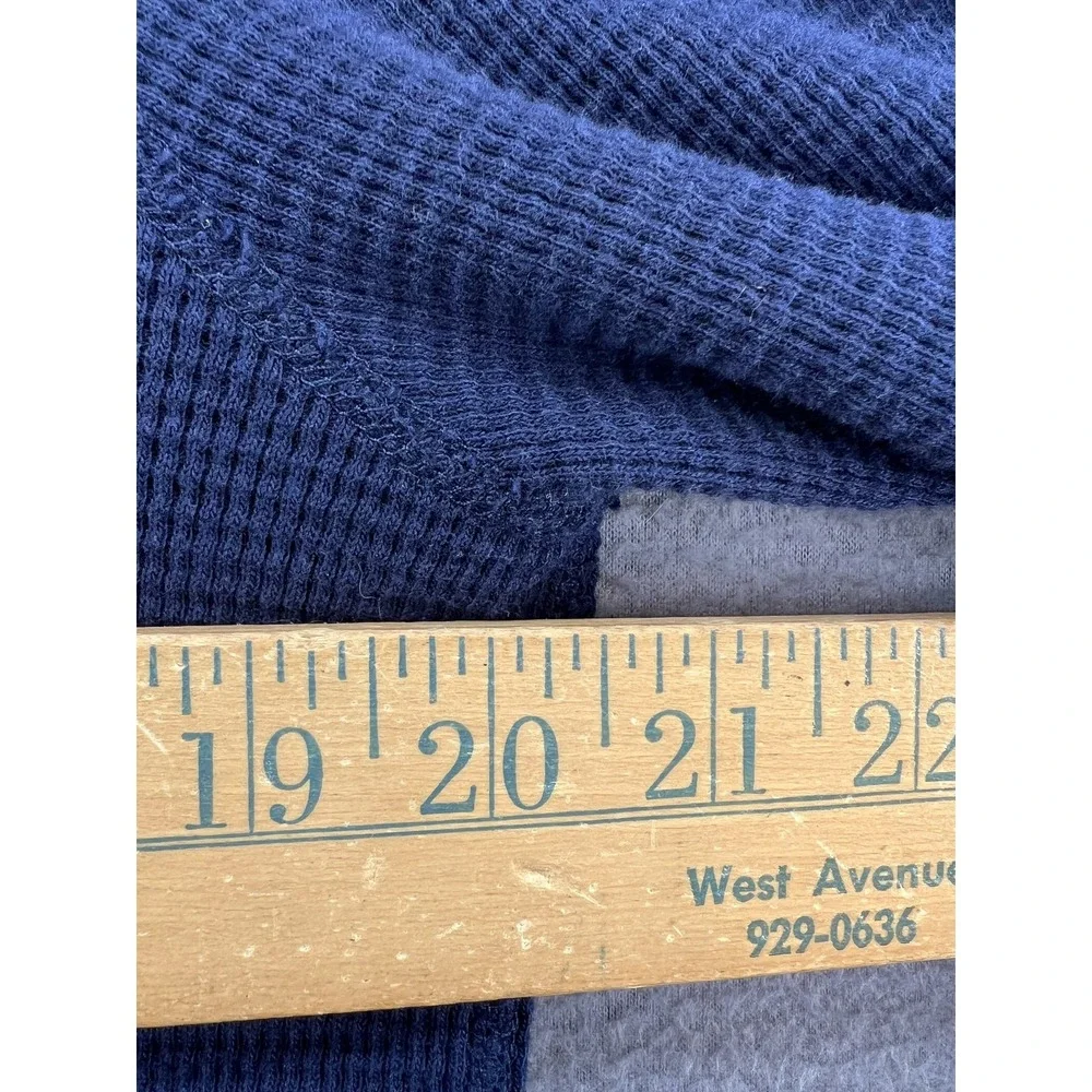 J. Crew Pullover Mens M Navy Blue Waffle Knit 1/4 Zip Sweater 100% Cotton